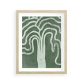 Plakat w ramie 40x50 - Inspirujące Zawiłości Zieleni - abstrakcyjny kształt, zielony plakat - rama drewno