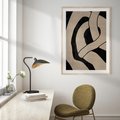 Plakat w ramie 30x40 - Obce Wariacje - abstrakcyjne linie, mroczny plakat - rama drewno