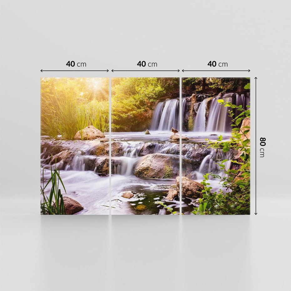 Obraz na płótnie 120x80 - Moc Natury - wodospad, rzeka