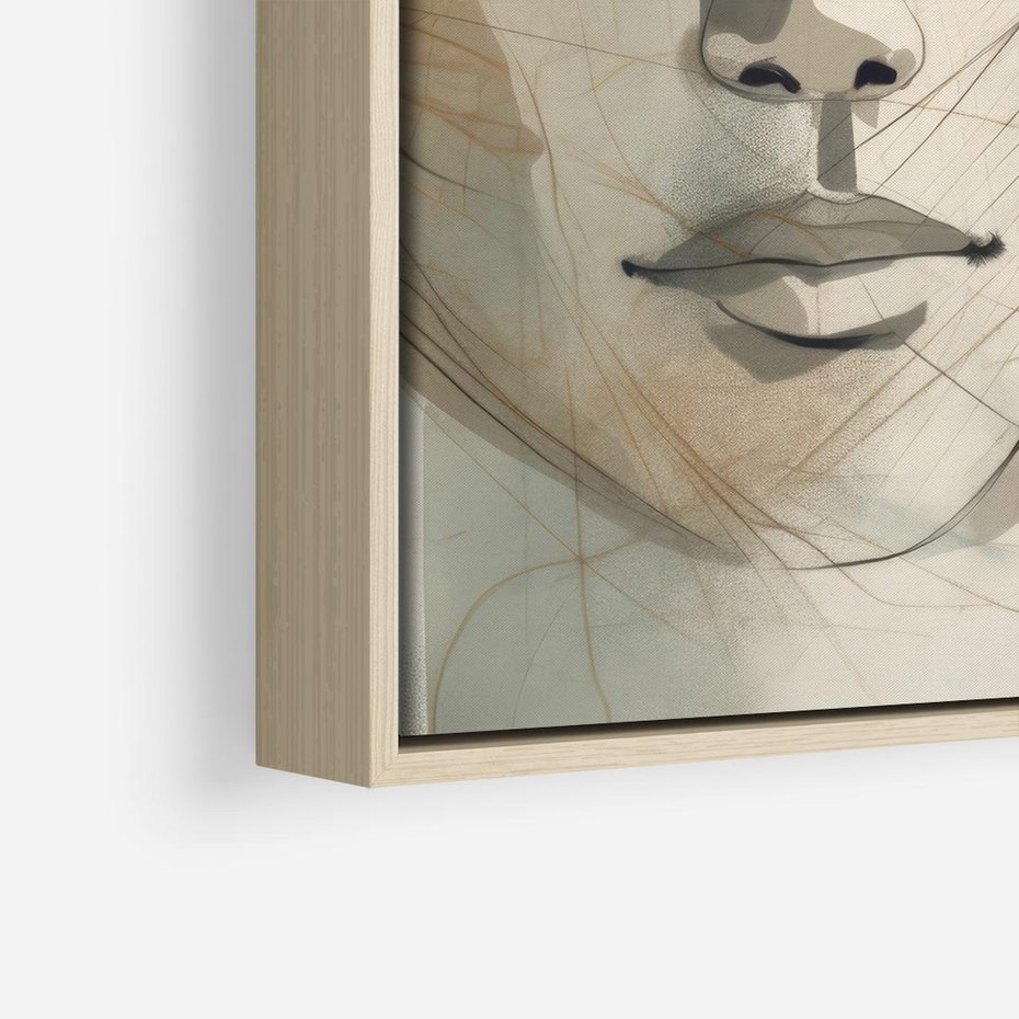 Obraz w ramie 50x50 - Tylko Zamknij Oczy - twarz kobiety, zamknięte oczy - rama drewno