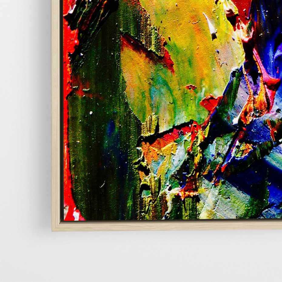 Obraz w ramie 50x70 - Szalejące ognie kolorów - abstrakcja, farby olejne - rama drewno