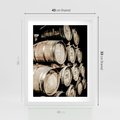 Plakat w ramie 40x50 - Tradycyjne Beczki - beczki, rustykalna fotografia - rama biała