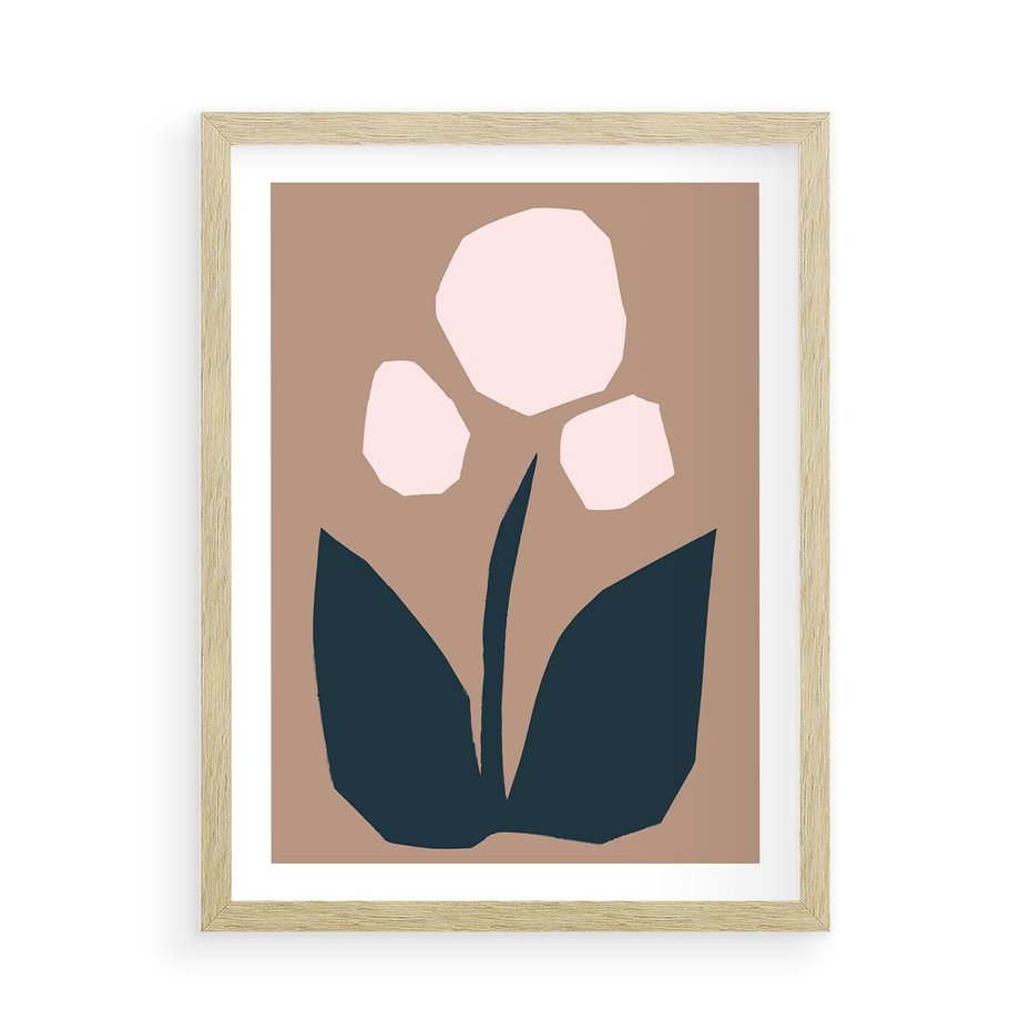 Plakat w ramie 50x70 - Refleksje Boho Przyrody - abstrakcyjny obraz, plakat - rama drewno