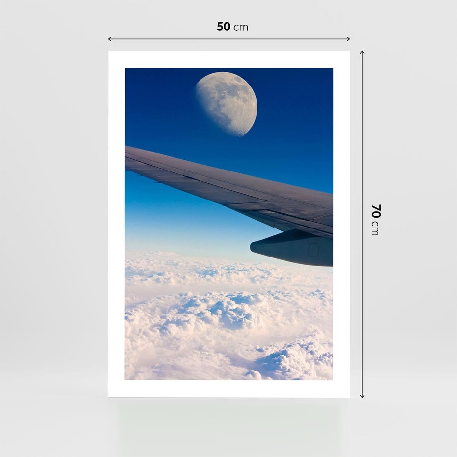 Plakat bez ramy 50x70 - Samolot ku Księżycowi - samolot, ksieżyc