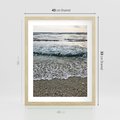 Plakat w ramie 40x50 - Spokojna Plaża - plaża, żwirek - rama drewno