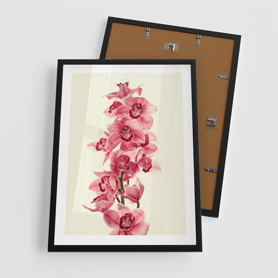 Plakat w ramie 50x70 - Orchidea w spa - relaks - orchidea, spa - rama czarna