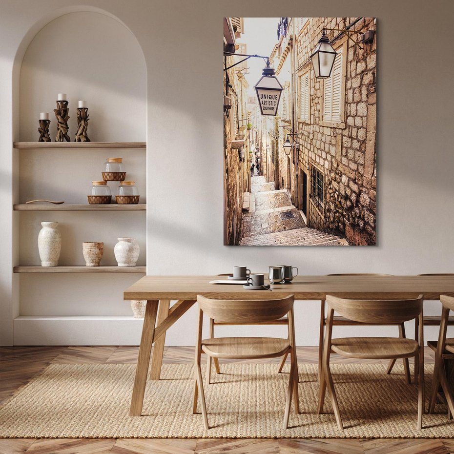 Obraz na płótnie 80x120 - mistyczna podróż - uliczka, perspektywa