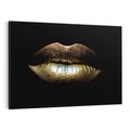 Obraz na płótnie 70x50 - Złote usta pełne tajemnic - usta, złoto