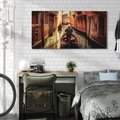 Obraz na płótnie 120x60 - Spokojna Wenecja - gondolier w gondoli, kanały Wenecji