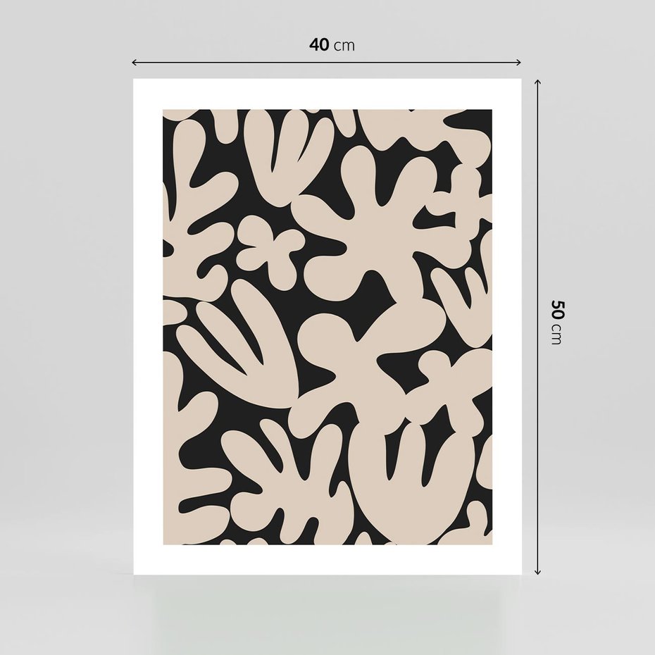 Plakat bez ramy 40x50 - Księga Ukrytych Widoków - abstrakcyjne czarno białe formy, minimalizm