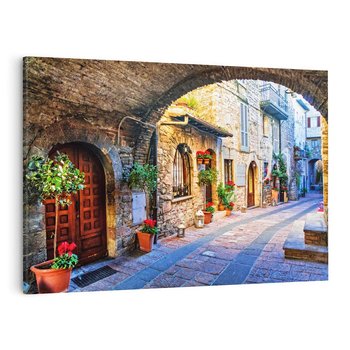 Obraz na płótnie 120x80 - Kwiecista uliczka - uliczka, miasto