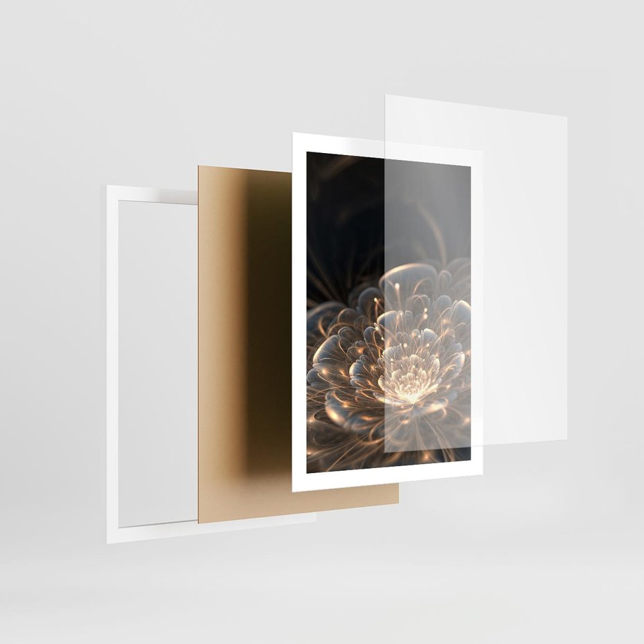 Plakat w ramie 50x70 - Nowoczesny Kwiat - kwiat, nowoczesny - rama biała