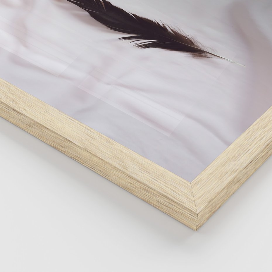 Zestaw obrazy w ramie 40x50 galeria - Cytat, motywacyjny, pióra, boho - rama drewno