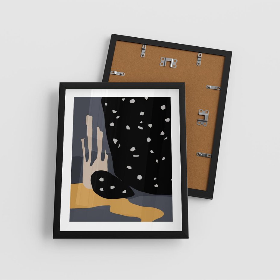 Plakat w ramie 40x50 - Formy Szarości - ciemny, mroczny plakat - rama czarna