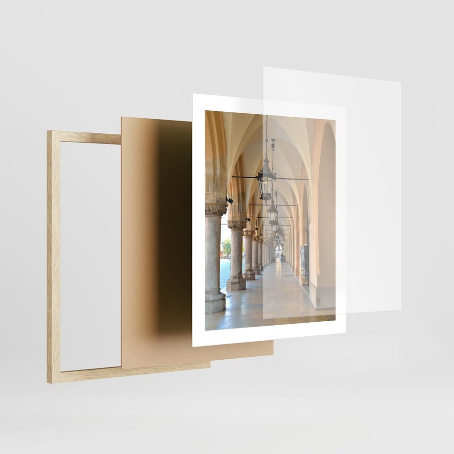 Plakat w ramie 40x50 - Uliczka w perspektywie czasu - uliczka, perspektywa - rama drewno