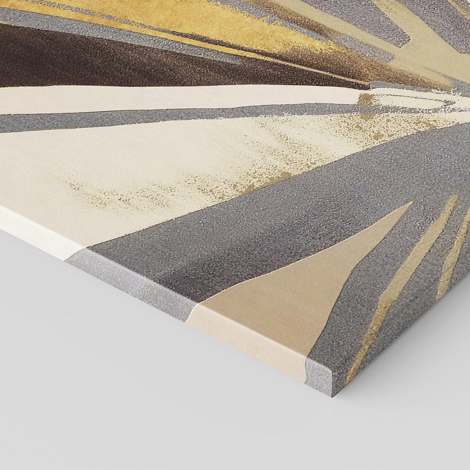 Obraz na płótnie 70x50 - Szept roślinnych emocji - olejna abstrakcja, złoto i brąz