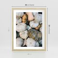 Plakat w ramie 40x50 - Minimalizm Jesieni - dynie, białe - rama drewno