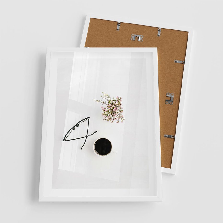 Plakat w ramie 50x70 - Codzienne Radości - kompozycja, bukiet - rama biała