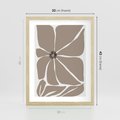 Plakat w ramie 30x40 - Złudne Zmysły - abstrakcyjny kwiat, beże i brązy - rama drewno