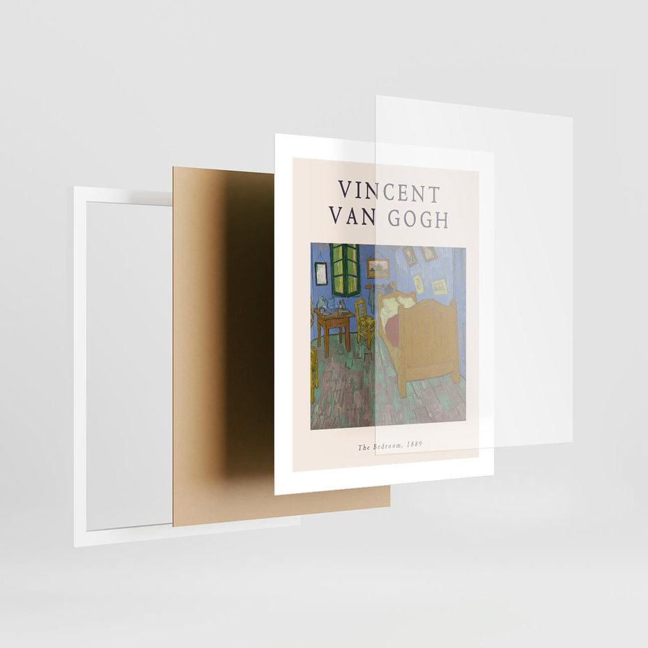 Plakat w ramie 40x50 - Reprodukcja van Gogha - vincent van gogh, reprodukcja - rama biała