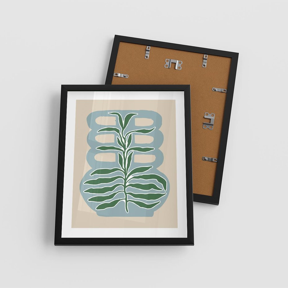 Plakat w ramie 40x50 - Wewnętrzne Spektrum - boho styl, wazon - rama czarna