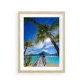 Plakat w ramie 30x40 - Tropikalne palmy nad oceanem - palmy, ocean - rama drewno