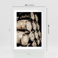 Plakat w ramie 30x40 - Tradycyjne Beczki - beczki, rustykalna fotografia - rama biała