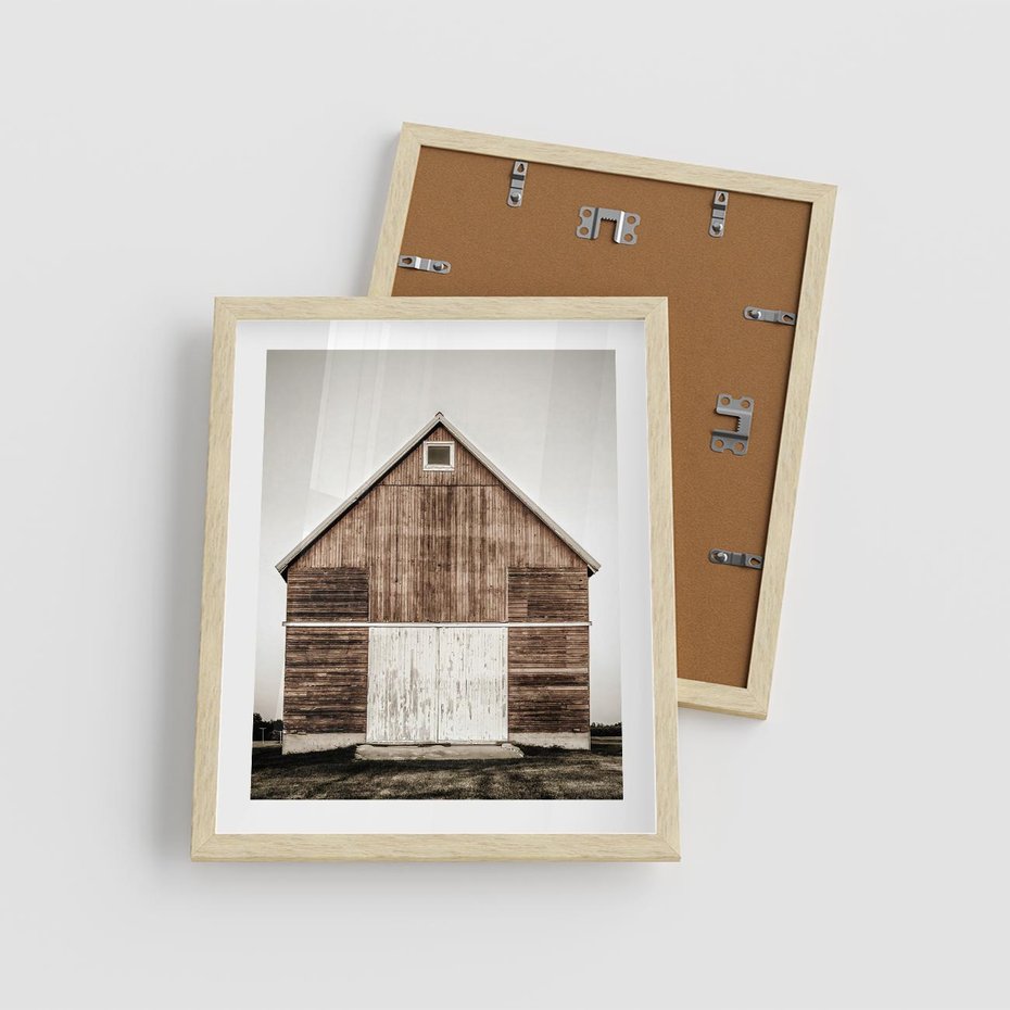 Plakat w ramie 40x50 - Rustykalny Drewniany Domek - domek, drewniany dom - rama drewno