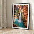 Plakat bez ramy 21x30 - Wodospad wśród majestatycznych gór - wodospad, górski