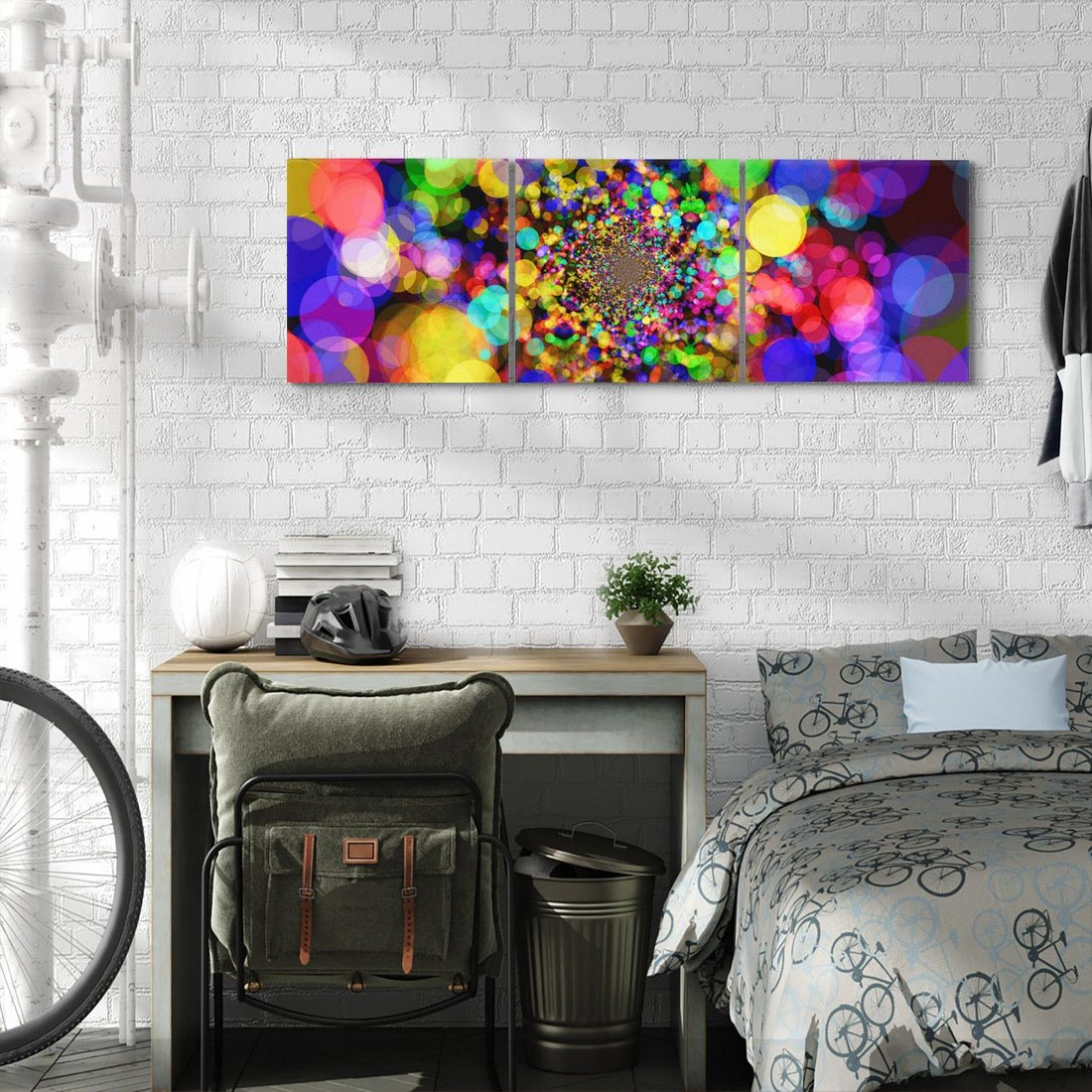 Obraz na płótnie 120x40 - Abstrakcja: gra kolorów i form - abstrakcja