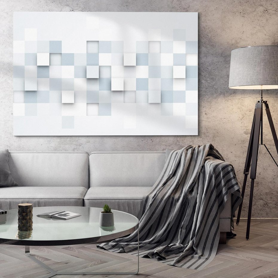 Obraz na płótnie 120x80 - Trójwymiarowe formy geometryczne - geometria, 3D