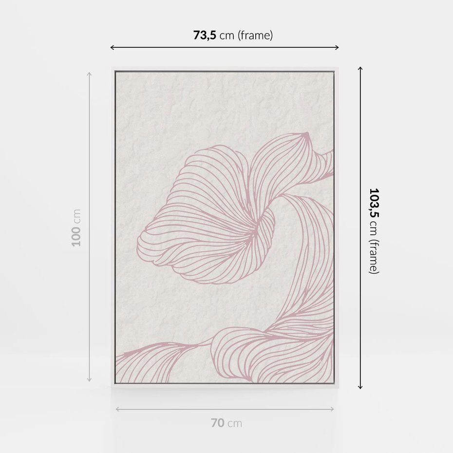 Obraz w ramie 70x100 - Szept marzeń i tajemnic - abstrakcyjne, roślinne ornamenty - rama biała