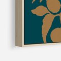 Obraz w ramie 80x80 - Boho Ekspresja Emocji - abstrakcyjna boho grafika, ciemne zielone tłó - rama drewno