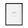 Plakat w ramie 50x70 - Rozkwitające Echa - szkic, minimalizm - rama czarna