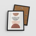 Plakat w ramie 40x50 - Geometryczna Harmonia w Brązach i Beżach - geometryczne kształty, brązy i beże - rama czarna