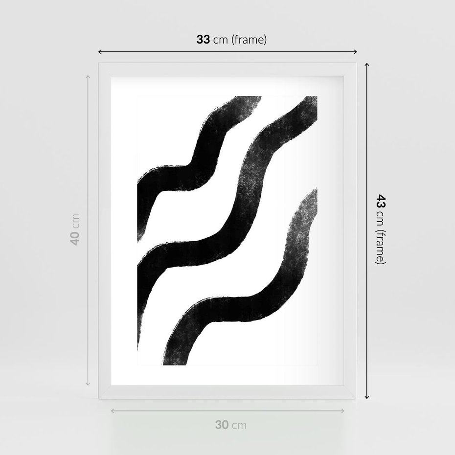 Plakat w ramie 30x40 - Wibracje Plam - abstrakcja, minimalizm - rama biała