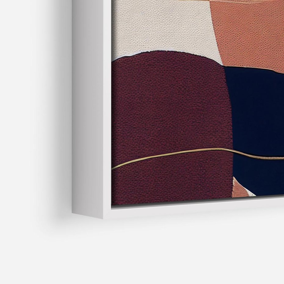 Obraz w ramie 80x80 - Abstrakt Marsala - nieregularne plamy, kształty - rama biała