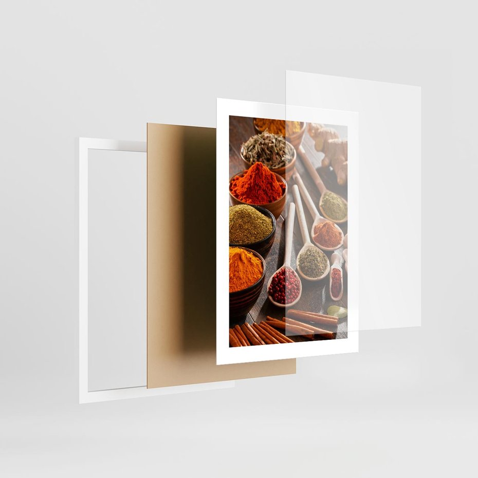 Plakat w ramie 30x40 - Smakowite Aromaty - przyprawy, kuchnia - rama biała