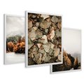 Zestaw obrazy w ramie 30x40 galeria - Krajobraz, góry, jesień, liście - rama biała