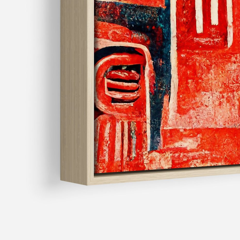 Obraz w ramie 80x120 - Mistyka Wschodnich Światów - orientalna sztuka, nawiązanie do Japonii - rama drewno