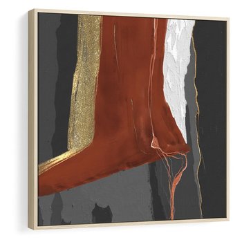 Obraz w ramie 50x50 - Abstrakcyjna impresja - abstrakcja, nowoczesny - rama drewno