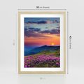 Plakat w ramie 30x40 - Górski Zachód - góry, łąka - rama drewno
