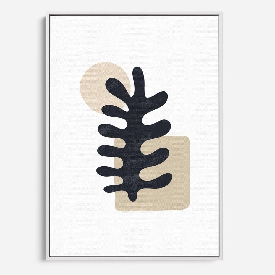 Obraz w ramie 70x100 - Opowieść Przenikających Energii - inspiracja mattise, abstrakcja - rama biała