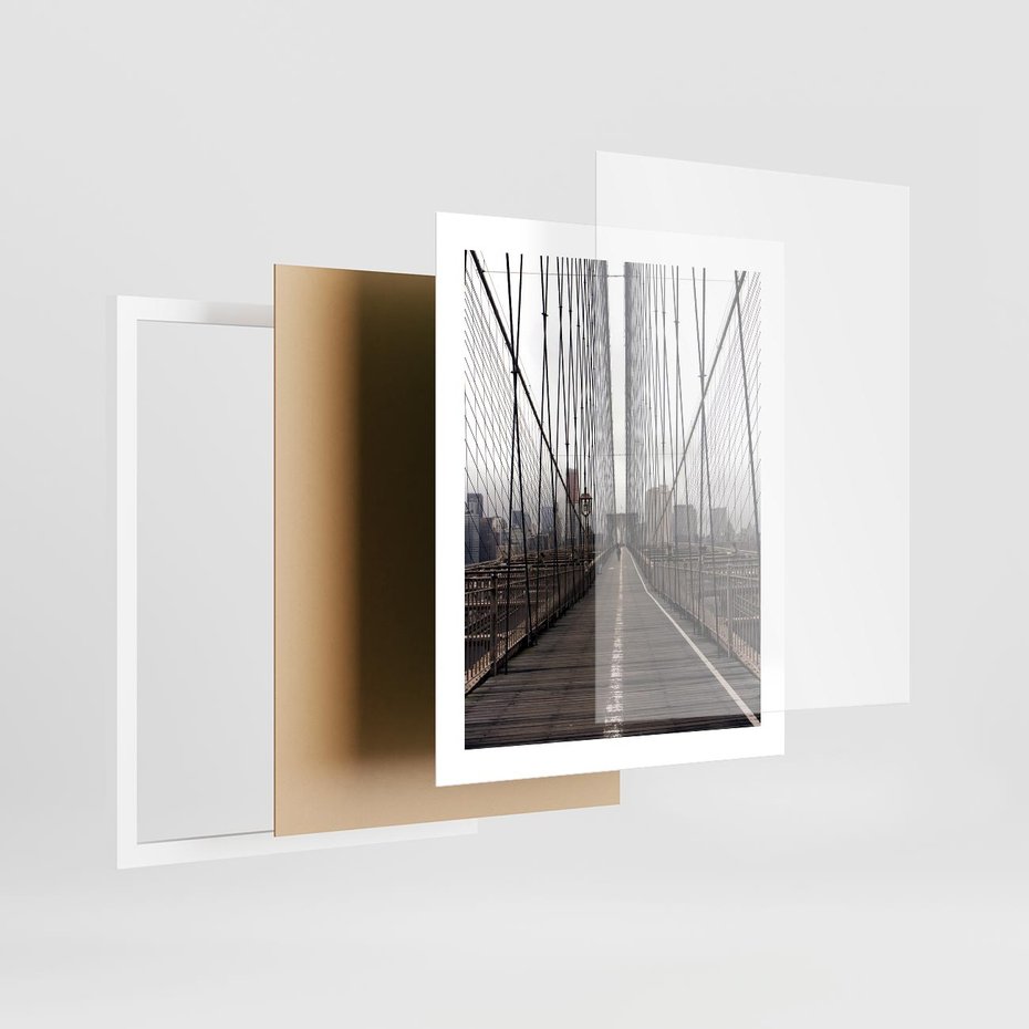 Plakat w ramie 40x50 - Nowoczesna Linia - most, nowoczesna - rama biała
