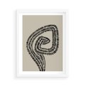 Plakat w ramie 50x70 - Nowoczesne Spektrum Wyobraźni - boho plakat, czarne kropki kreski - rama biała