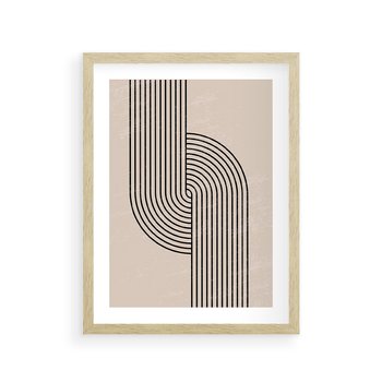 Plakat w ramie 40x50 - Puls Abstrakcji - abstrakcyjne linie, geometria - rama drewno