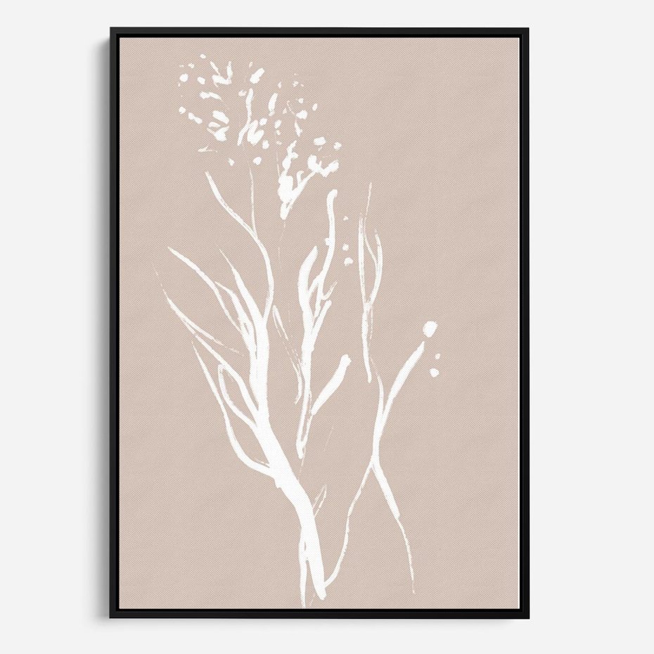 Obraz w ramie 70x100 - Impresje Pastelowych Nastrojów - minimalistyczny delikatny obraz, beżowe odcienie - rama czarna