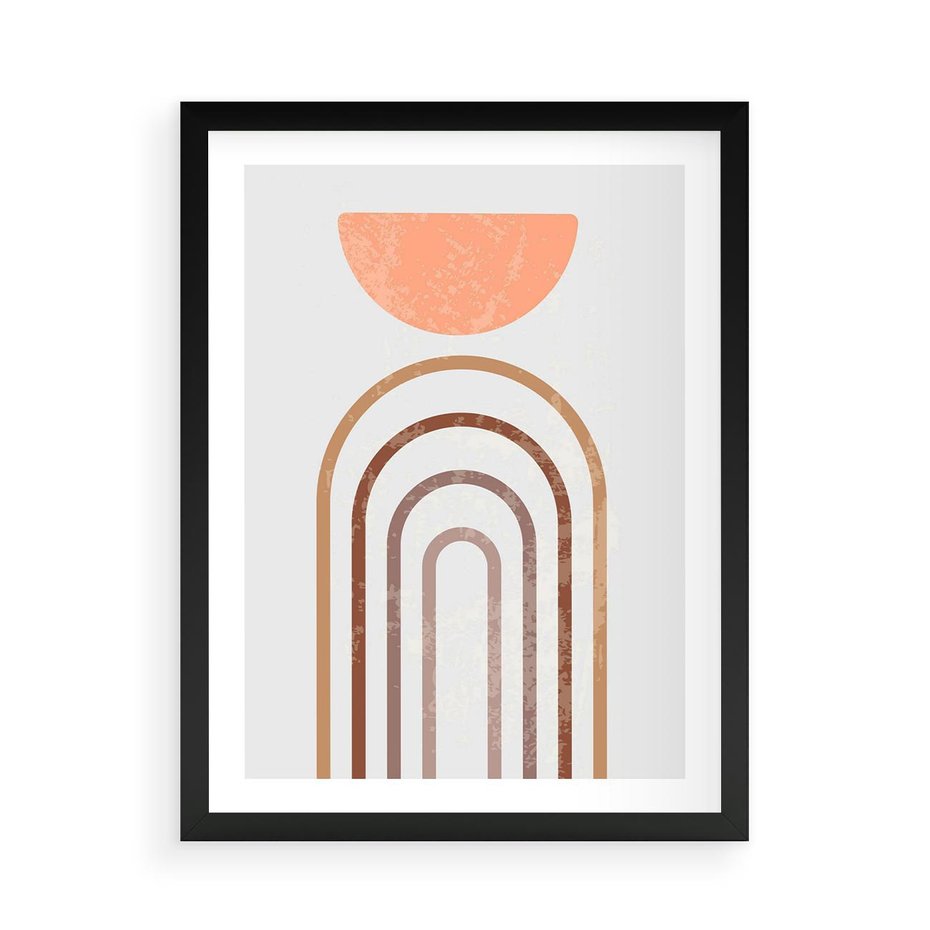 Plakat w ramie 50x70 - Geometryczny Blask Złota - grafika, złoto - rama czarna