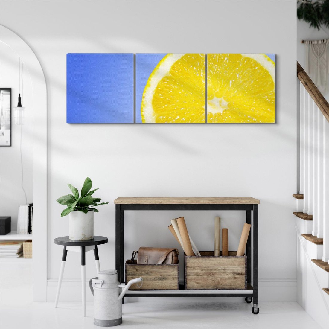 Obraz na płótnie 120x40 - Cytryna Żywa Energia - cytryna, owoce