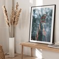 Plakat bez ramy 21x30 - Zima na Łonie Natury - sucha wysoka trawa, w zimie
